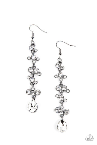 Wedding Day Dazzle - Black Earrings - Paparazzi Accessories (PZ-3488)