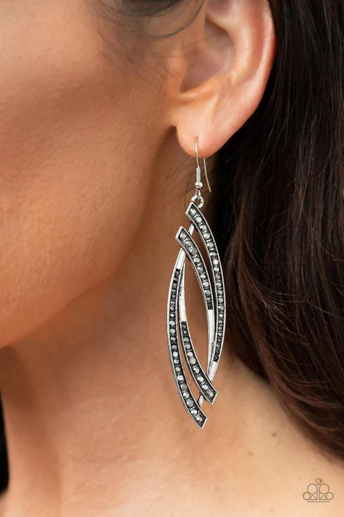 Twinkle for Two - Silver Paparazzi Earrings