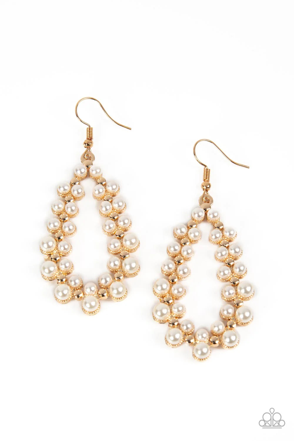 Absolutely Ageless - Gold Earrings Vendor Paparazzi Accessories (PZ-3538)