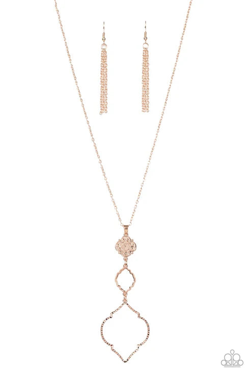 Marrakesh Mystery - Rose Gold Paparazzi Necklace (PZ-5362)