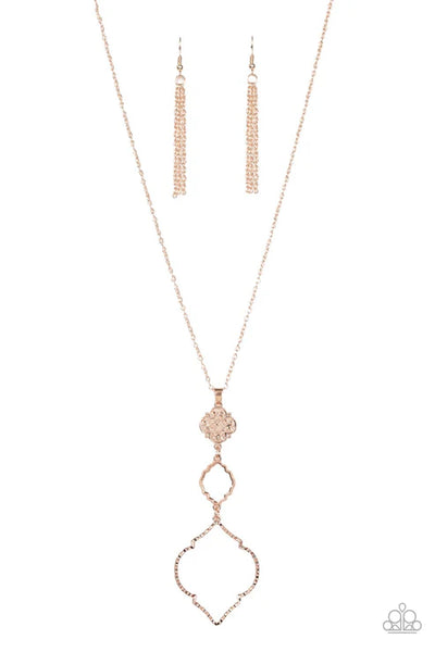 Marrakesh Mystery - Rose Gold Paparazzi Necklace (PZ-5362)