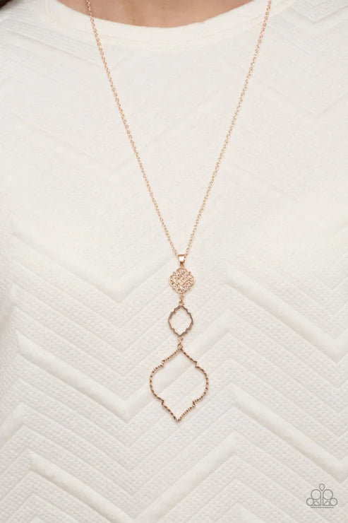 Marrakesh Mystery - Rose Gold Paparazzi Necklace (PZ-5362)