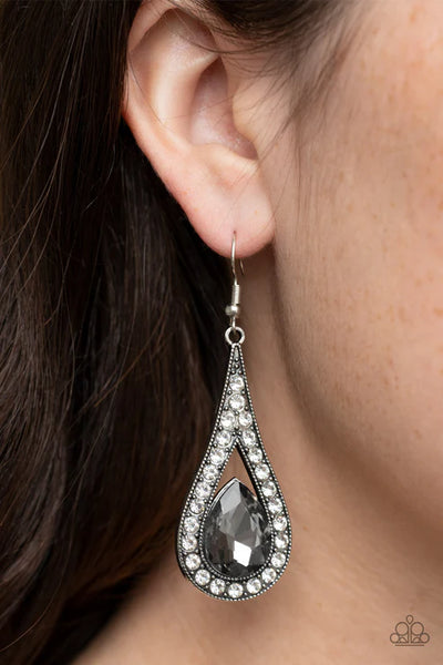 A-Lister Attitude - Silver Paparazzi Earrings (PZ-5747)