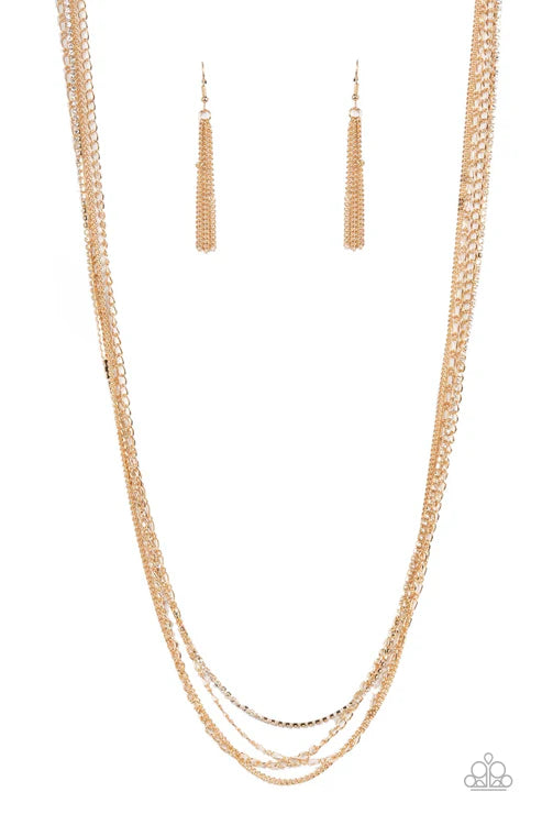 Undauntingly Urban - Gold Paparazzi Necklace