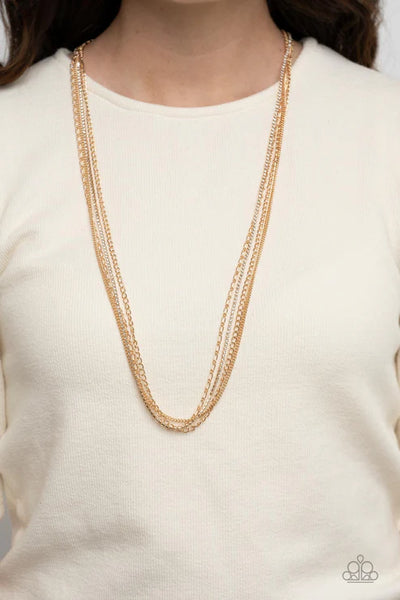 Undauntingly Urban - Gold Paparazzi Necklace