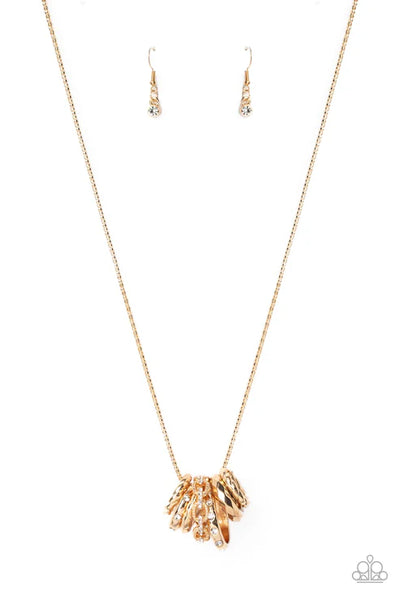 Audacious Attitude - Gold Paparazzi Necklace (PZ-5398)