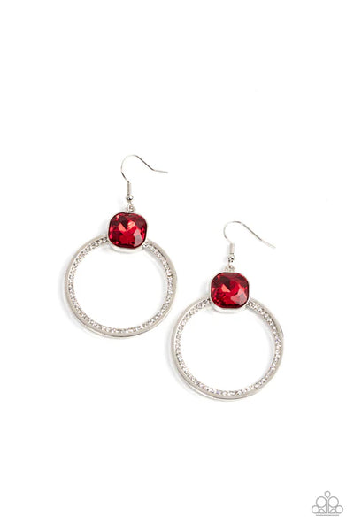 Cheers to Happily Ever After - Red Paparazzi Earrings (PZ-3870)