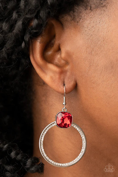 Cheers to Happily Ever After - Red Paparazzi Earrings (PZ-3870)