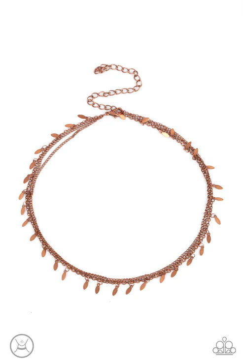 Monochromatic Magic - Copper Paparazzi Necklace (PZ-5482)