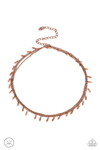 Monochromatic Magic - Copper Paparazzi Necklace (PZ-5482)