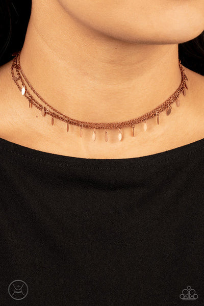 Monochromatic Magic - Copper Paparazzi Necklace (PZ-5482)