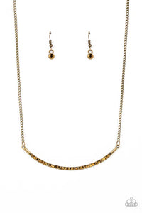 Collar Poppin Sparkle - Brass Paparazzi Necklace (PZ-4223)