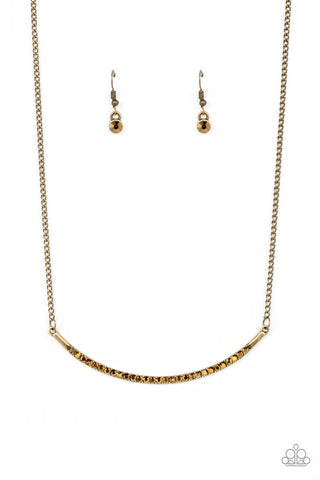 Collar Poppin Sparkle - Brass Paparazzi Necklace (PZ-4223)