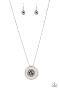 Make Me a MEDALLION-aire - Silver Paparazzi Necklace (PZ-5371)