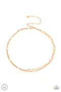 Daintily Dapper - Gold Paparazzi Necklace (PZ-3555)