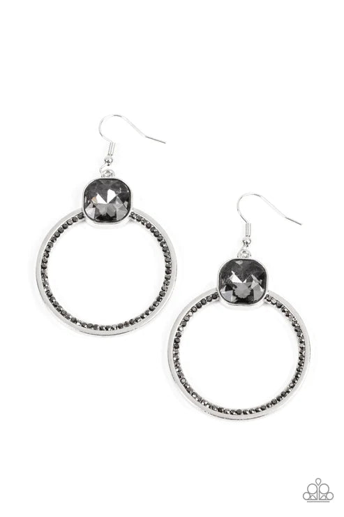 Cheers to Happily Ever After - Silver Paparazzi Earrings (PZ-203)