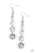 Red Carpet Charmer - White Paparazzi Earrings (PZ-5443)