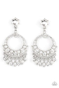 Marrakesh Request - White Paparazzi Post Earrings