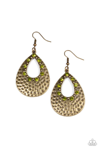 Terraform Twinkle - Green Paparazzi Earrings (PZ-5696)