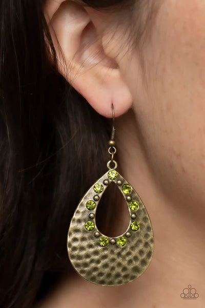 Terraform Twinkle - Green Paparazzi Earrings (PZ-5696)