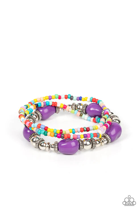 Confidently Crafty - Purple Paparazzi Bracelet (PZ-5271)