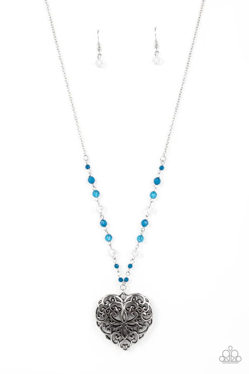 Doting Devotion - Blue Paparazzi Necklace