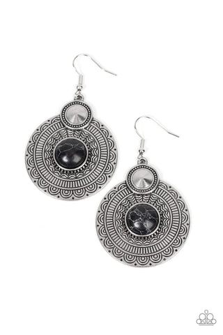 Terra Throwdown - Black Earrings - Paparazzi Accessories (PZ-229)