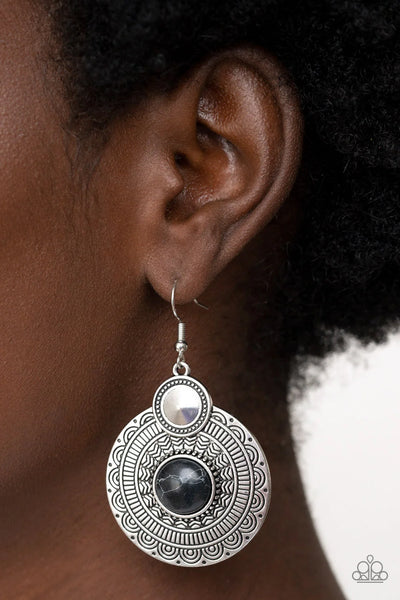 Terra Throwdown - Black Earrings - Paparazzi Accessories (PZ-229)