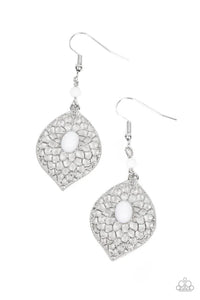 Perky Perennial - White Paparazzi Earrings  (PZ-4996)