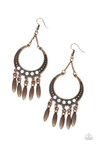 Day to DAYDREAM - Copper Paparazzi Earrings (PZ-2696)