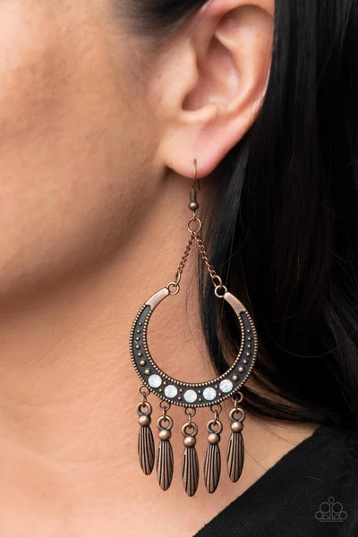 Day to DAYDREAM - Copper Paparazzi Earrings (PZ-2696)