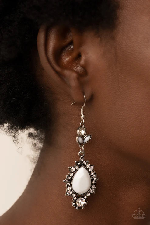 SELFIE-Esteem - White Paparazzi Earrings