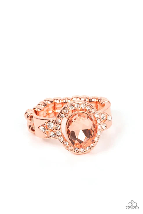 Dazzling I Dos - Copper Paparazzi Ring (T117)