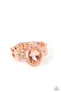 Dazzling I Dos - Copper Paparazzi Ring (T117)