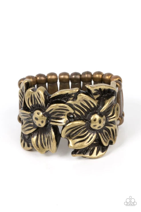 Island Eden - Brass Paparazzi Ring (T37)