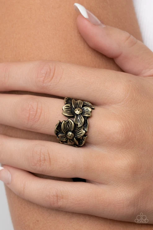 Island Eden - Brass Paparazzi Ring (T37)