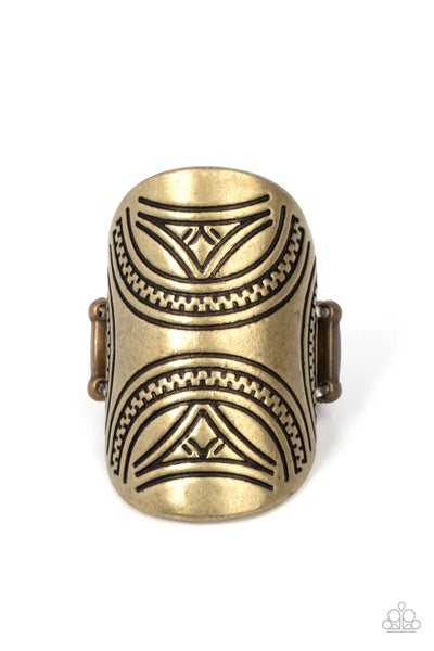 Pharaoh Party - Brass Ring - Paparazzi Accessories (T78)