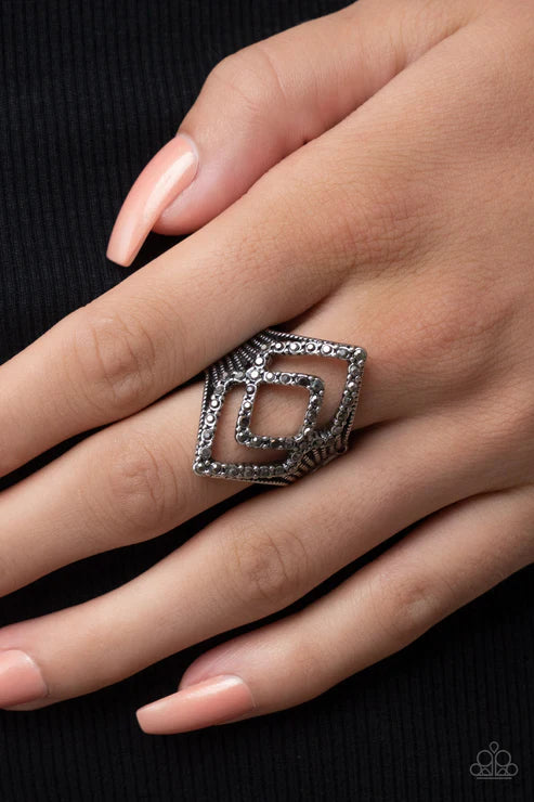 Diamond Duet - Silver Paparazzi Ring