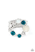 Butterfly Bustle - Blue Paparazzi Ring (T83)