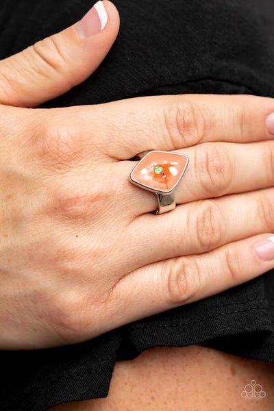 Stellar Shores - Orange Paparazzi Ring (T69)