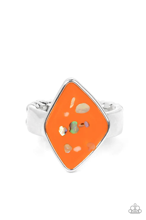 Stellar Shores - Orange Paparazzi Ring (T69)