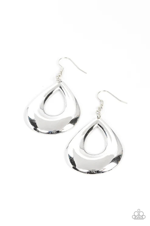 Laid-Back Leisure - Silver Paparazzi Earrings