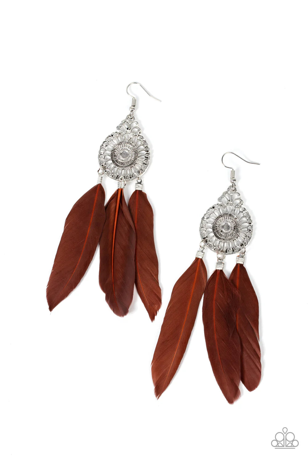 Pretty in PLUMES - Brown  Paparazzi Earrings (PZ-2482)