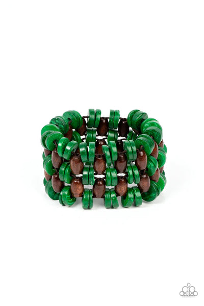 Galapagos Go-Getter - Green Paparazzi Bracelet (PZ-5086)