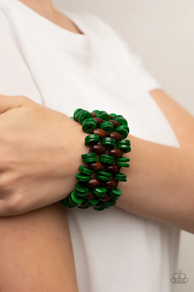 Galapagos Go-Getter - Green Paparazzi Bracelet (PZ-5086)
