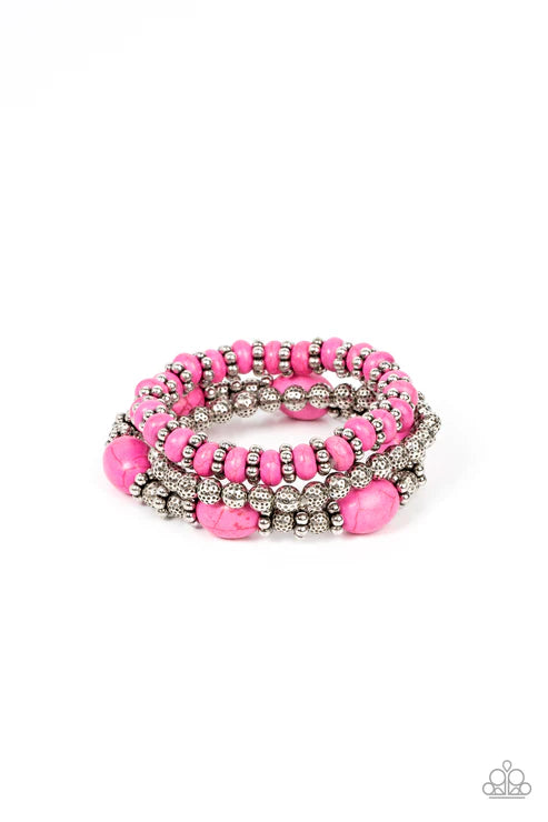 Take by SANDSTORM - Pink Paparazzi Bracelet (PZ-55490)