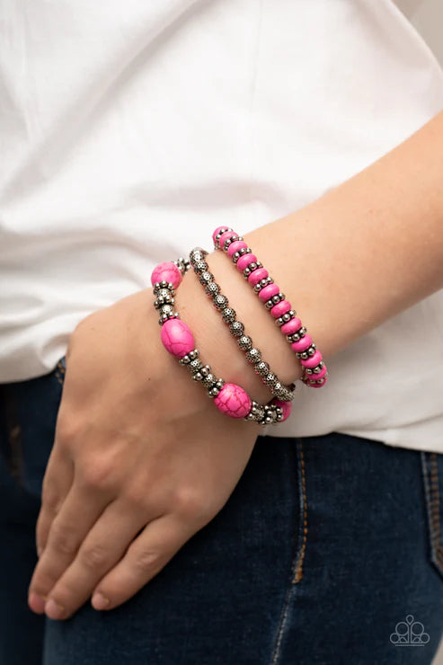 Take by SANDSTORM - Pink Paparazzi Bracelet (PZ-55490)