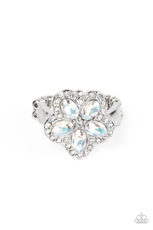 Efflorescent Envy - White Paparazzi Ring (T54)