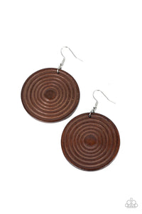 Caribbean Cymbal - Brown Paparazzi Earrings