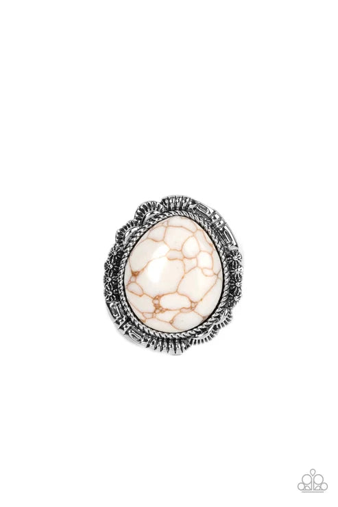 Salt of the Earth - White Paparazzi Ring (T84)